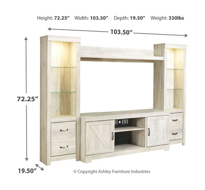 Bellaby - Whitewash - 4 Pc. - Entertainment Center - 63" TV Stand