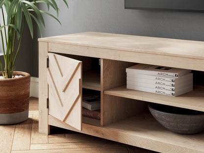 Cayboni - Tan - LG TV Stand With Fireplace Option