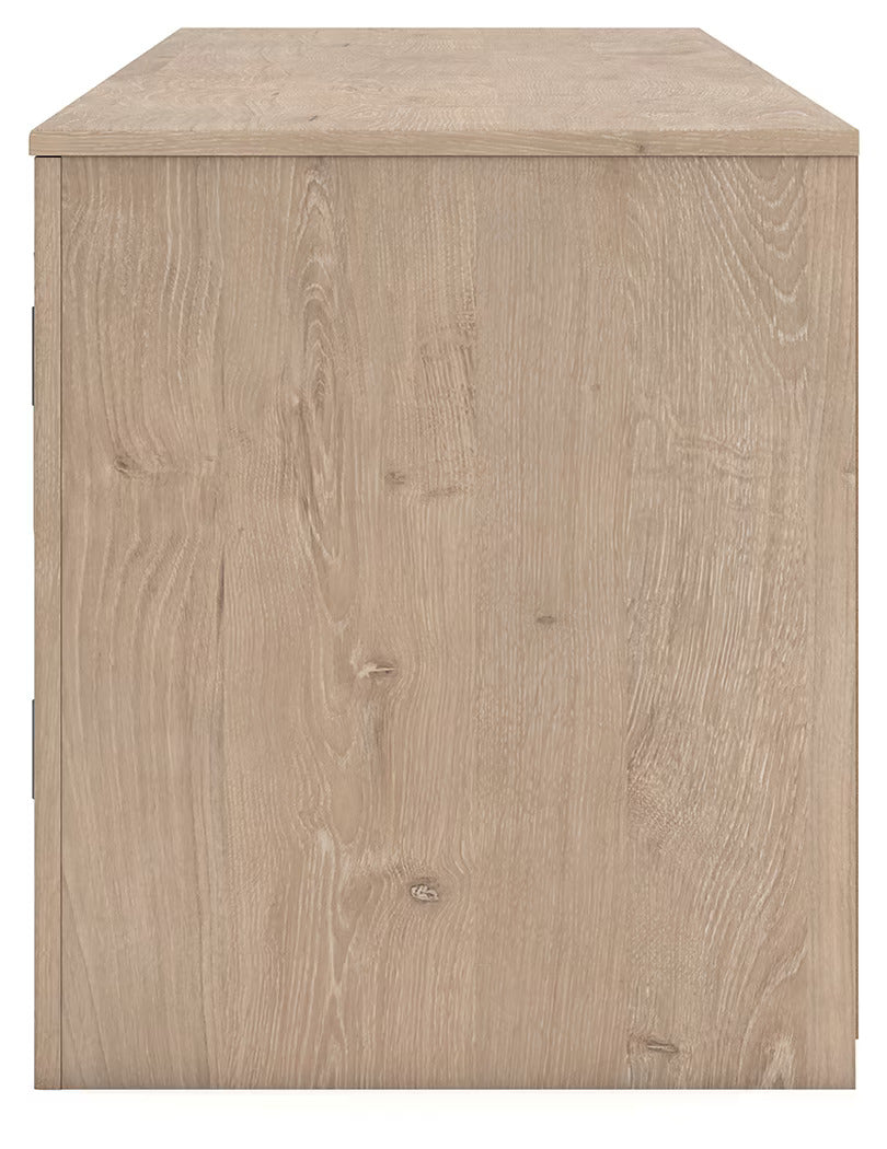 Cayboni - Tan - LG TV Stand With Fireplace Option