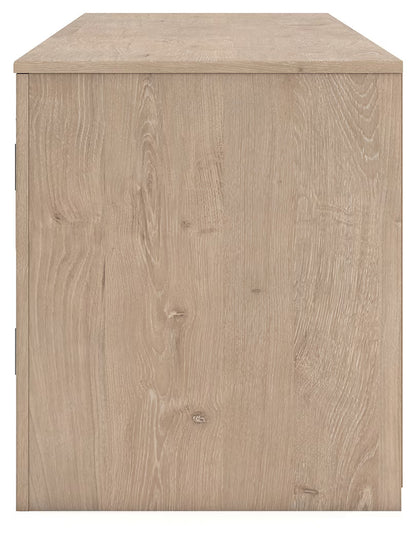 Cayboni - Tan - LG TV Stand With Fireplace Option