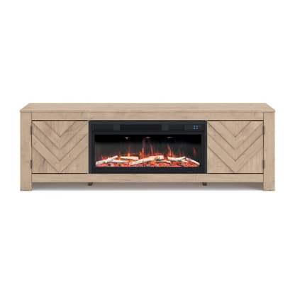 Cayboni - Tan - 71" TV Stand With Electric Fireplace