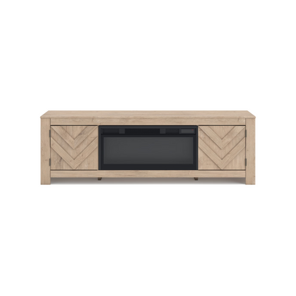 Cayboni - Tan - 71" TV Stand With Electric Fireplace
