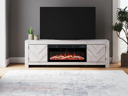 Cayboni - Whitewash - 71" TV Stand With Electric Fireplace