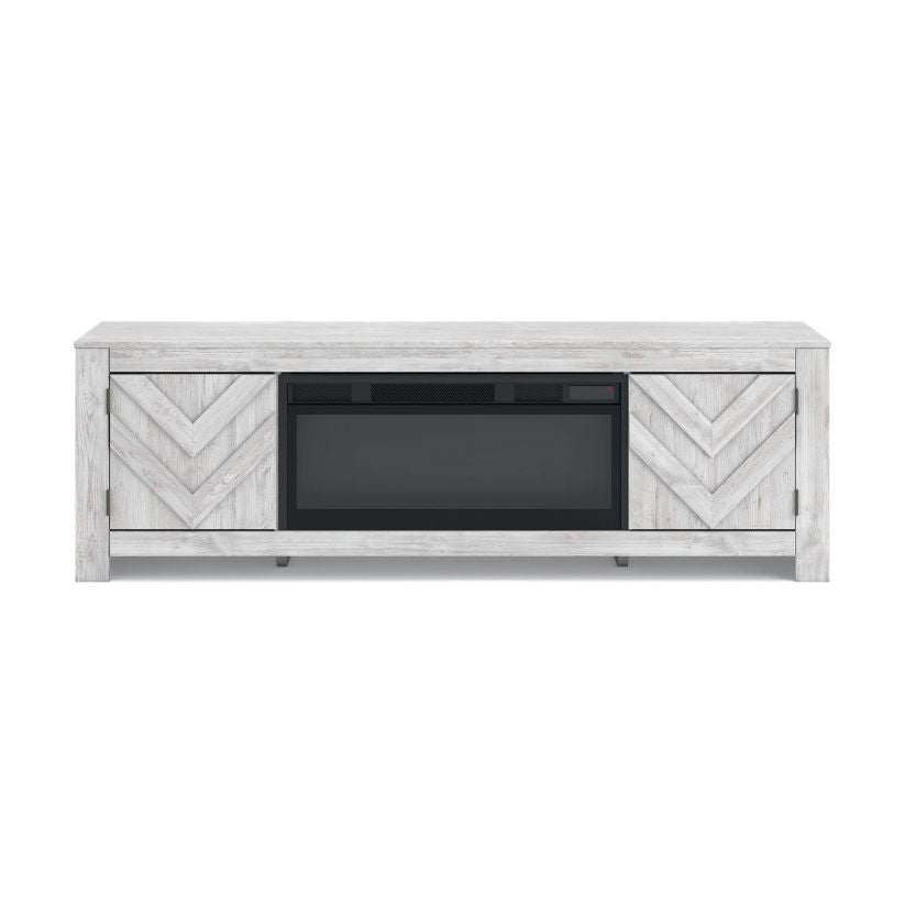 Cayboni - Whitewash - 71" TV Stand With Electric Fireplace