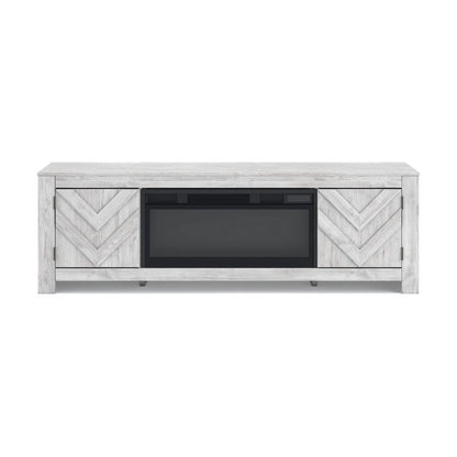 Cayboni - Whitewash - 71" TV Stand With Electric Fireplace