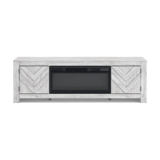 Cayboni - Whitewash - 71" TV Stand With Electric Fireplace