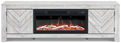 Cayboni - Whitewash - 71" TV Stand With Electric Fireplace