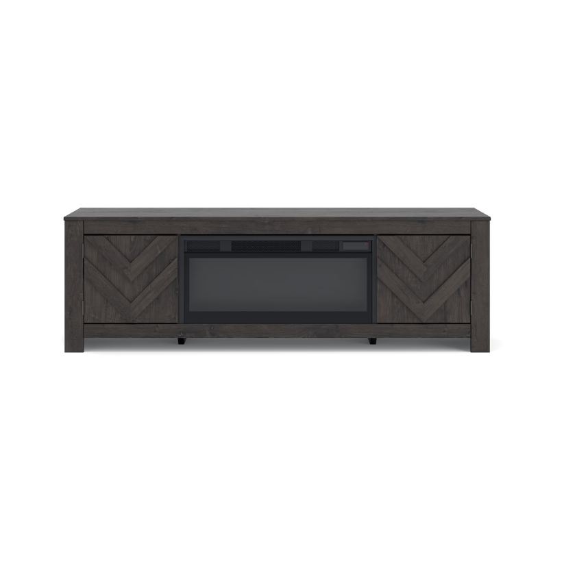 Cayboni - Black - 71" TV Stand With Electric Fireplace