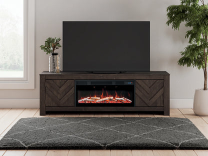 Cayboni - Black - 71" TV Stand With Electric Fireplace