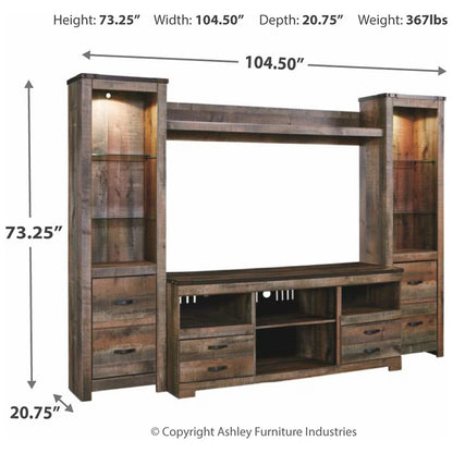 Trinell - Brown - 4 Pc. - Entertainment Center - 63" TV Stand