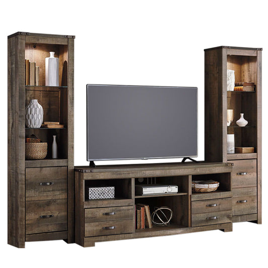 Trinell - Brown - 3 Pc. - Entertainment Center - 63" TV Stand