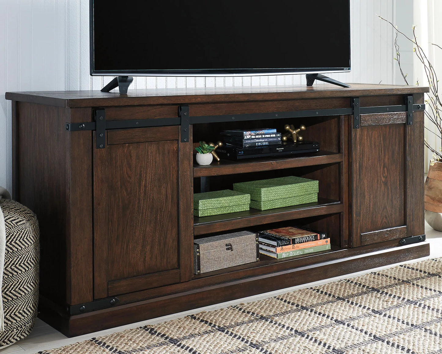 Budmore - Rustic Brown - Extra Large TV Stand