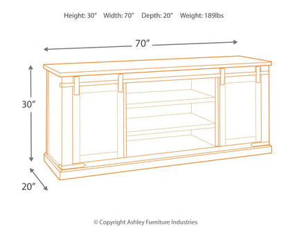 Budmore - Rustic Brown - Extra Large TV Stand