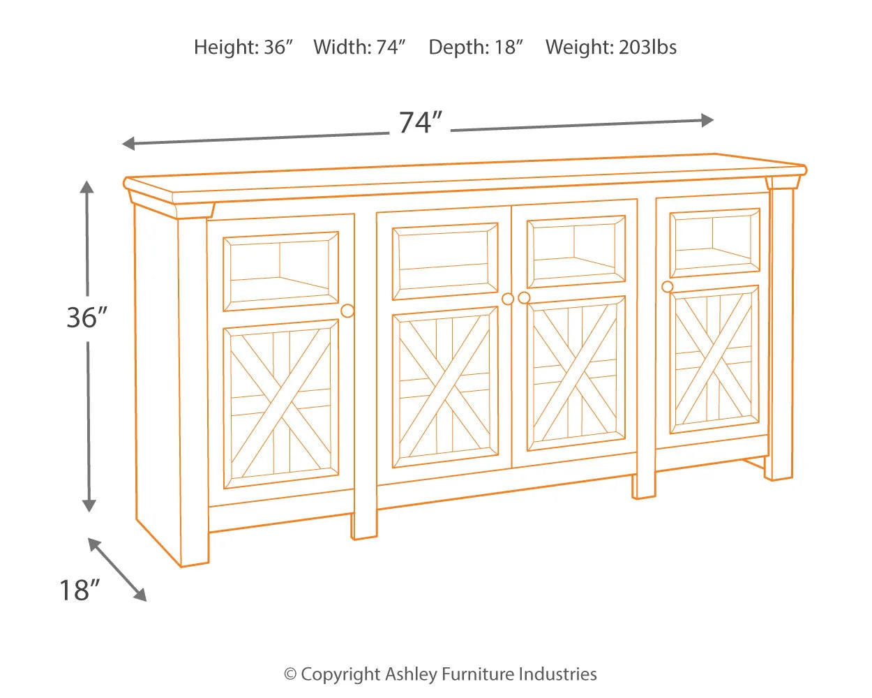 Bolanburg - White / Brown / Beige - Extra Large TV Stand