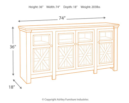 Bolanburg - White / Brown / Beige - Extra Large TV Stand