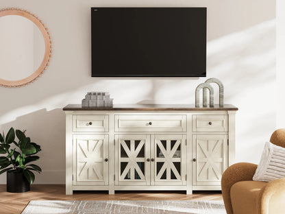 Bolanburg - White / Weathered Gray - Extra Large TV Stand