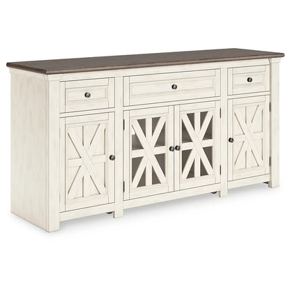 Bolanburg - White / Weathered Gray - Extra Large TV Stand