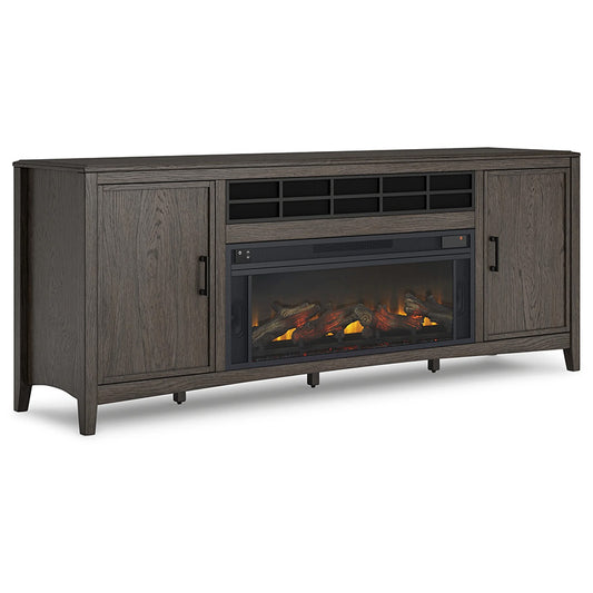 Montillan - Grayish Brown - 84" TV Stand With Electric Fireplace