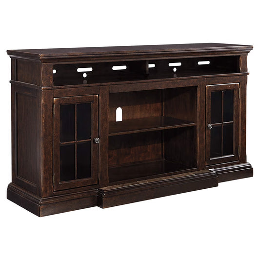 Roddinton - Dark Brown - Xl TV Stand W/Fireplace Option