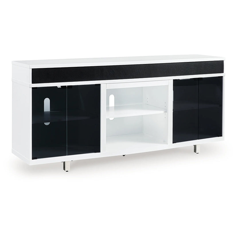 Gardoni - White / Black - Xl TV Stand With Fireplace Option