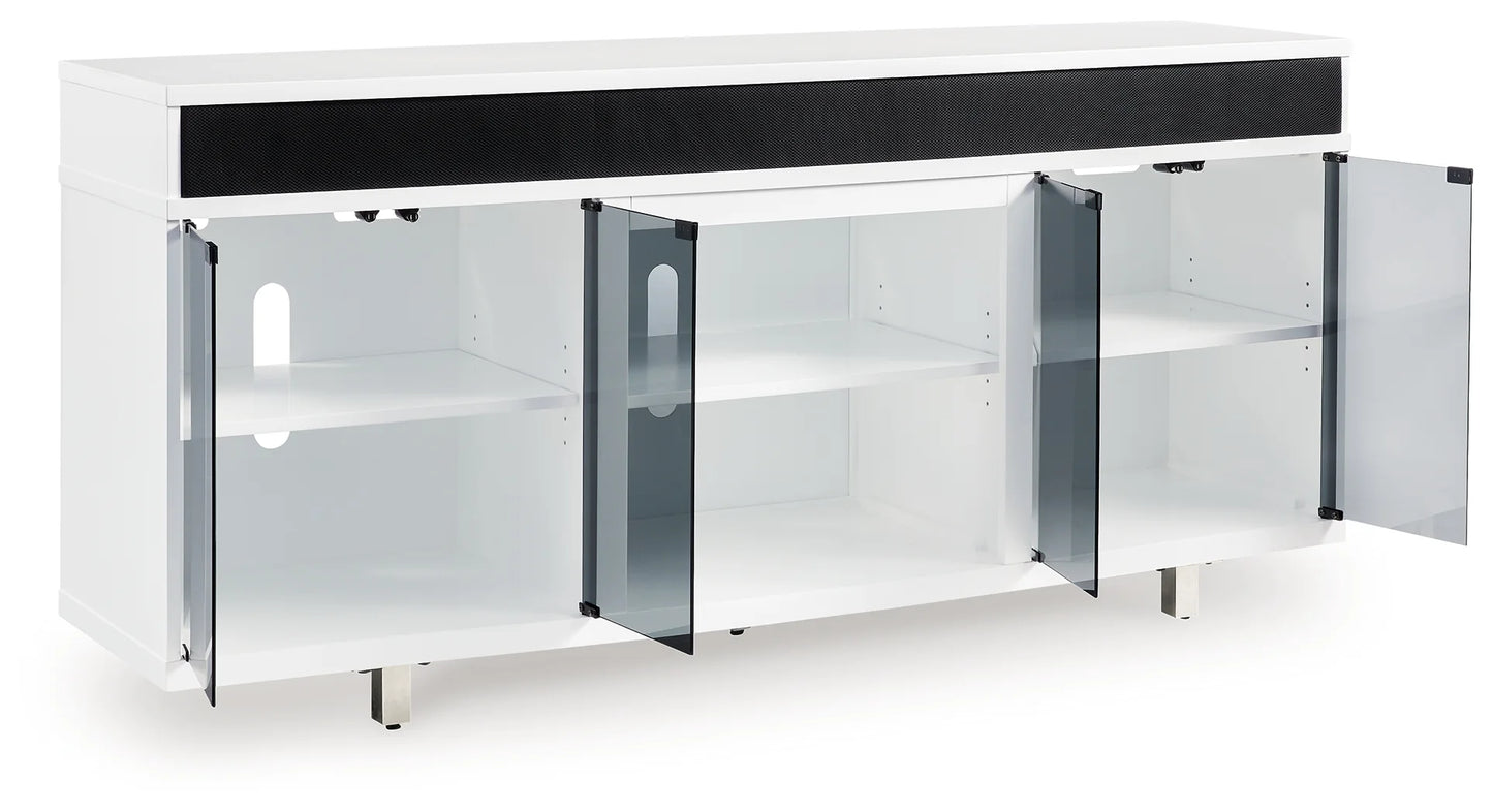 Gardoni - White / Black - Xl TV Stand With Fireplace Option-2