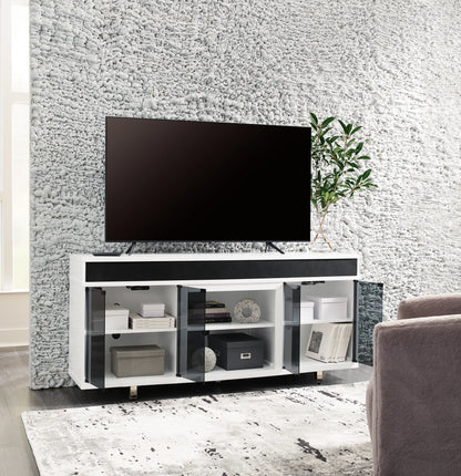 Gardoni - White / Black - Xl TV Stand With Fireplace Option-6