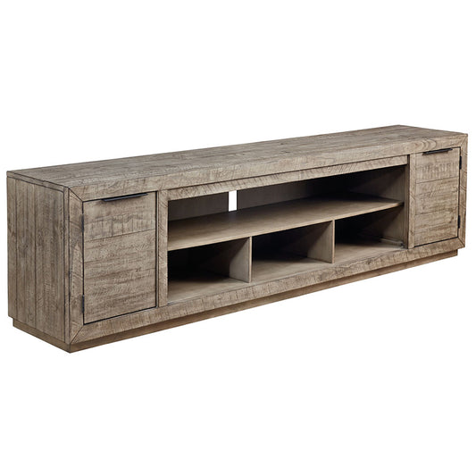 Krystanza - Weathered Gray - Xl TV Stand W/Fireplace Option