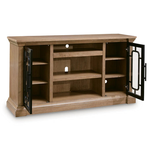 Wittenmyer - XL TV Stand With Fireplace Option - Natural / Black