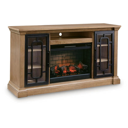 Wittenmyer - 72" TV Stand With Electric Fireplace - Natural / Black