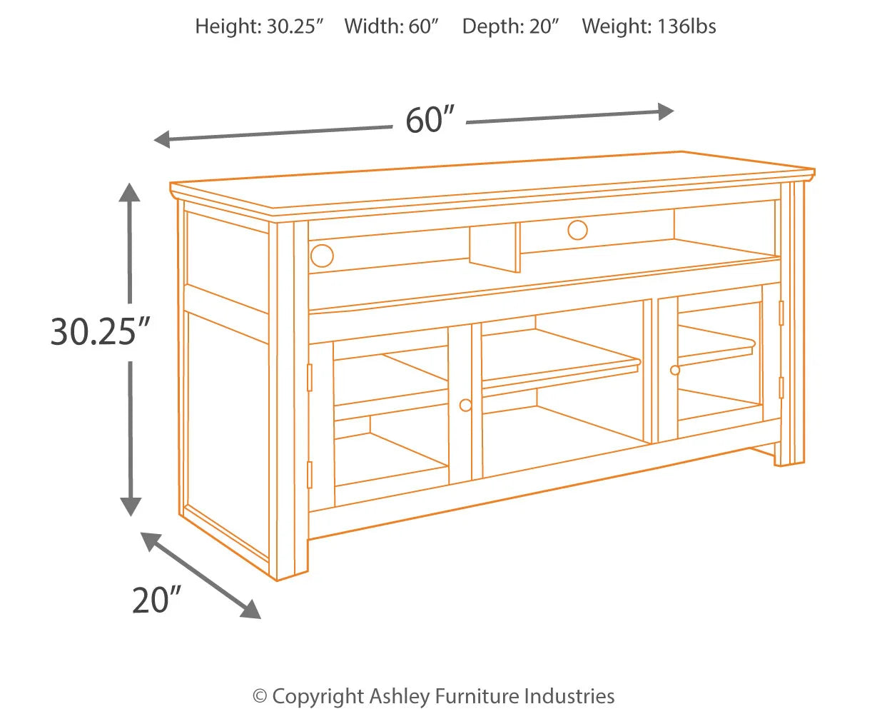 Harpan - Reddish Brown - Large TV Stand