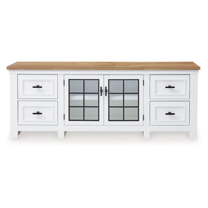 Ashbryn - White / Natural - Extra Large TV Stand