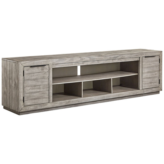 Naydell - Gray - Xl TV Stand W/Fireplace Option