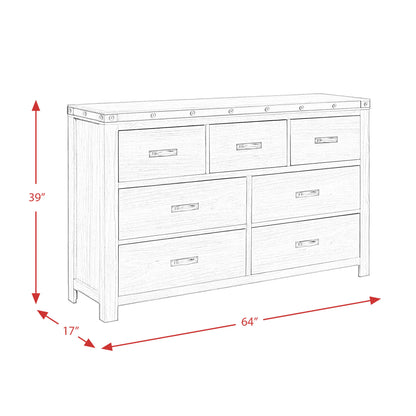 Wade - 7-Drawer Dresser - Black Finish