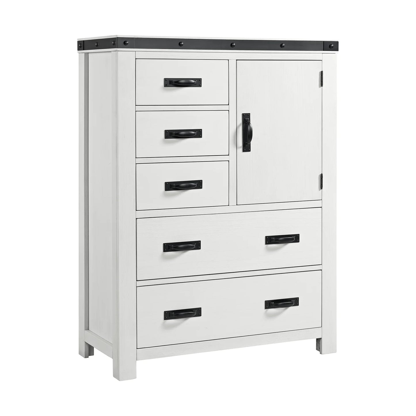 Wade - Youth 5-Drawer Door Chest - White