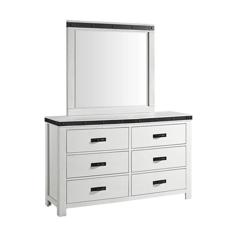 Wade - Youth Dresser And Mirror Set - White