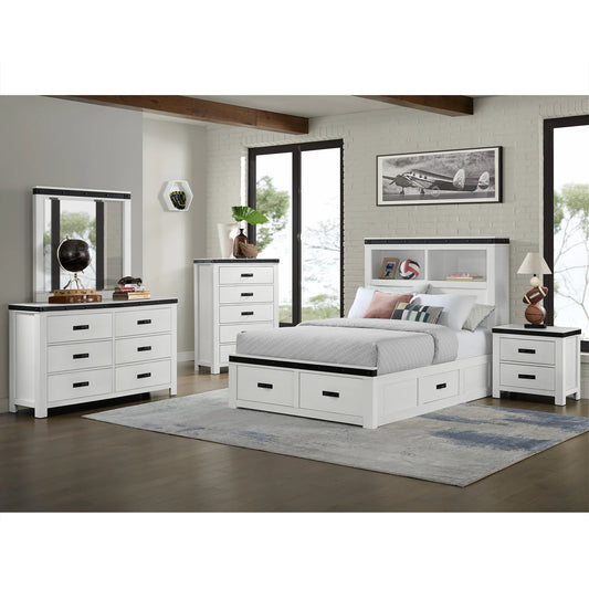 Wade - Youth Full Platform Storage Bed - White