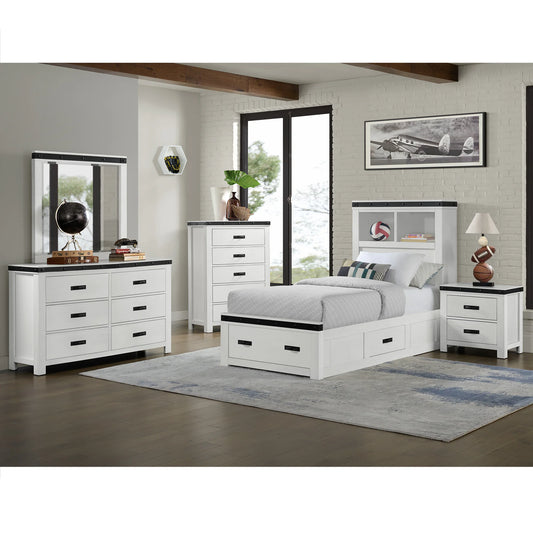 Wade - Youth Twin Platform Storage Bed - White