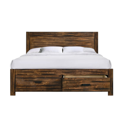Warner - King Platform Storage Bed - Chestnut