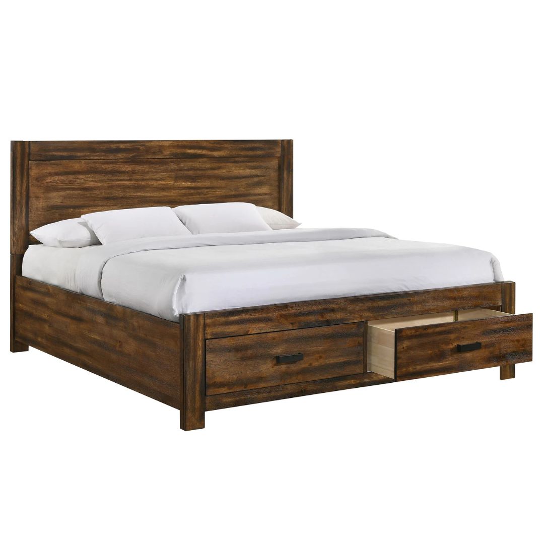 Warner - King Platform Storage Bed - Chestnut