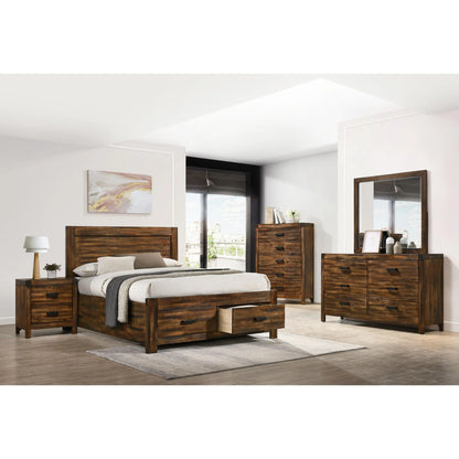 Warner - Queen Platform Storage Bed - Chestnut