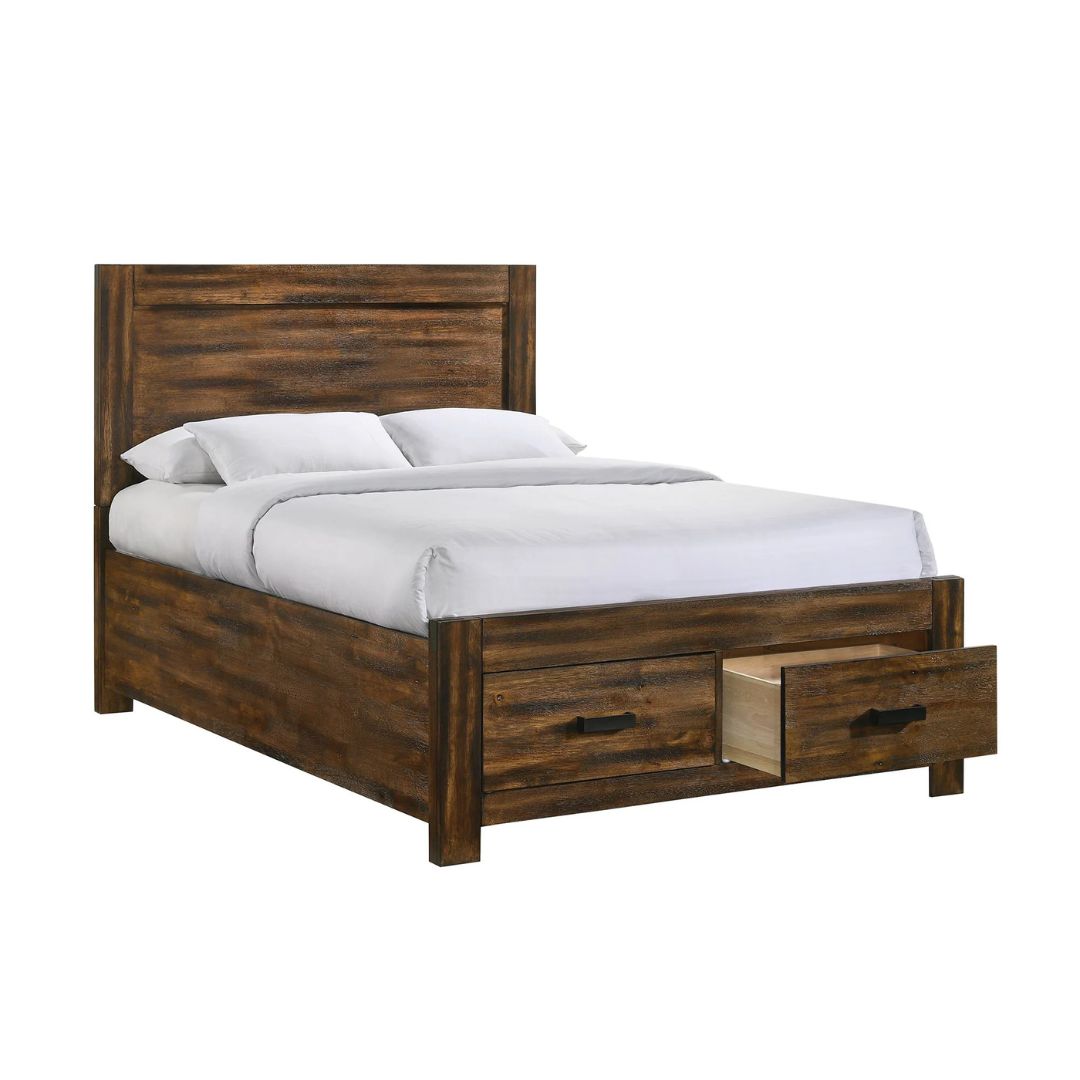 Warner - Queen Platform Storage Bed - Chestnut
