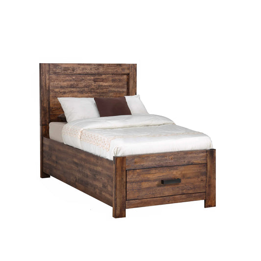 Warner - Twin Platform Storage Bed - Chestnut