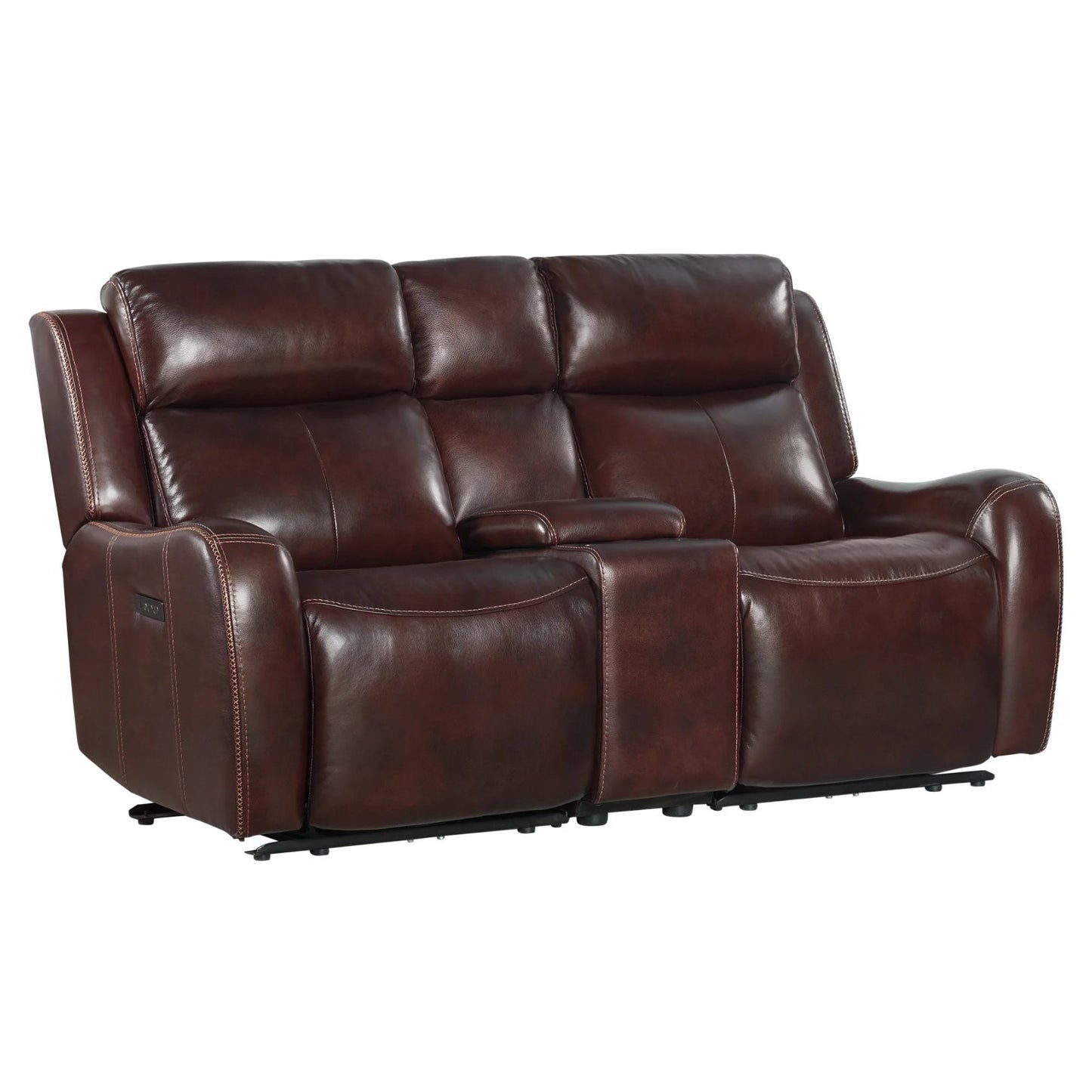 Wainwright - Dual-Power Loveseat - Reddish Brown