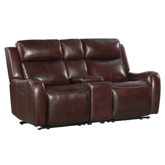 Wainwright - Dual-Power Loveseat - Reddish Brown
