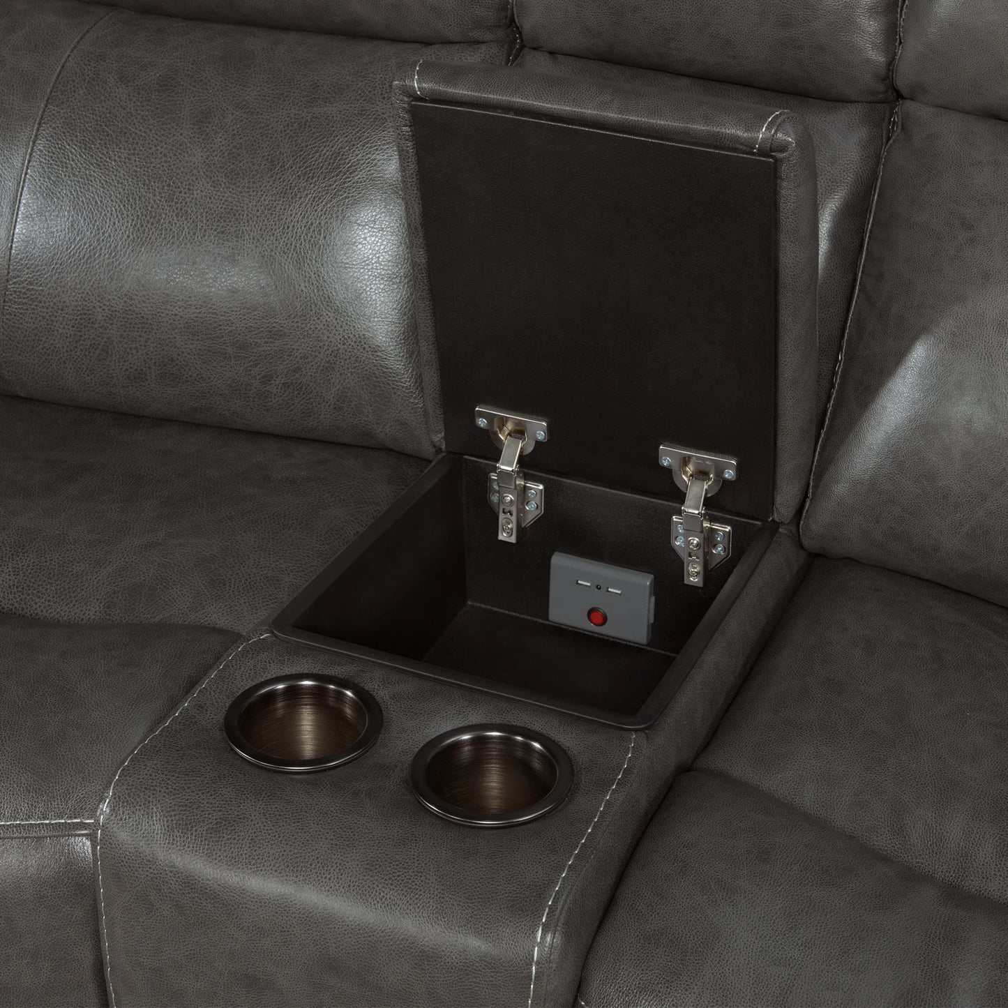 Wainwright - Dual-Power Sectional Set - Charcoal Gray