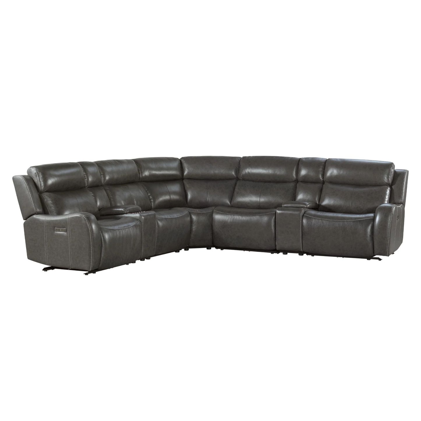 Wainwright - Dual-Power Sectional Set - Charcoal Gray