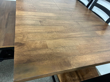 Wildenauer - Brown / Black - 6 Pc. - Extension Table, 4 Side Chairs, Bench