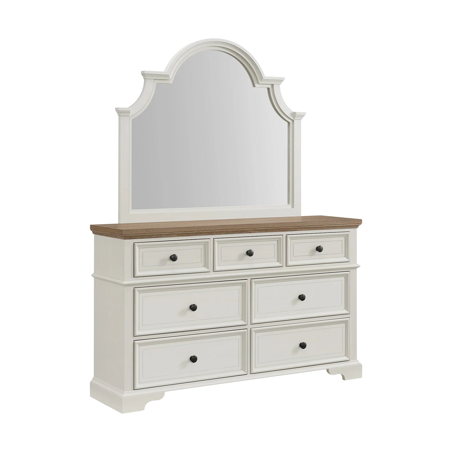 Eastwood - Youth Dresser And Mirror Set - Brown And White