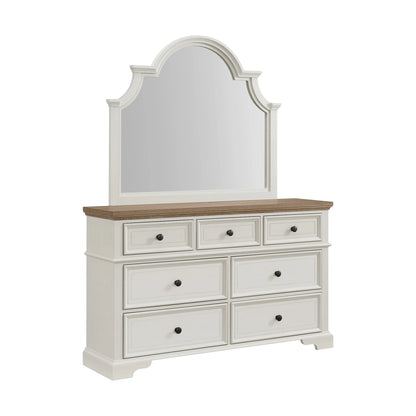 Eastwood - Youth Dresser And Mirror Set - Brown And White
