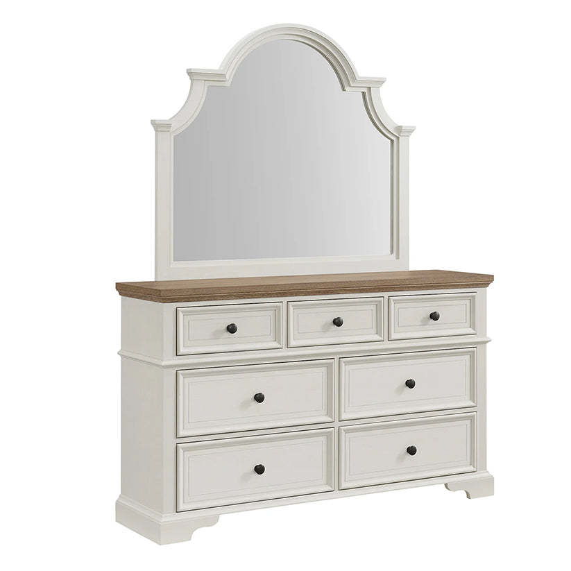 Eastwood - Youth Dresser And Mirror Set - Brown And White